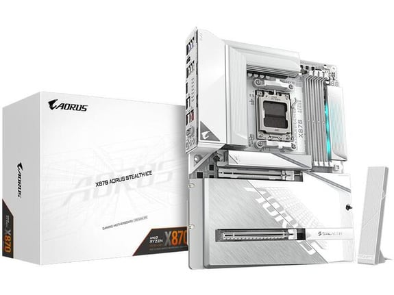 GIGABYTE matična plošča X870 AORUS STEALTH ICE, AM5, ATX, WiFi 7, Bluetooth X870 A STEALTH ICE