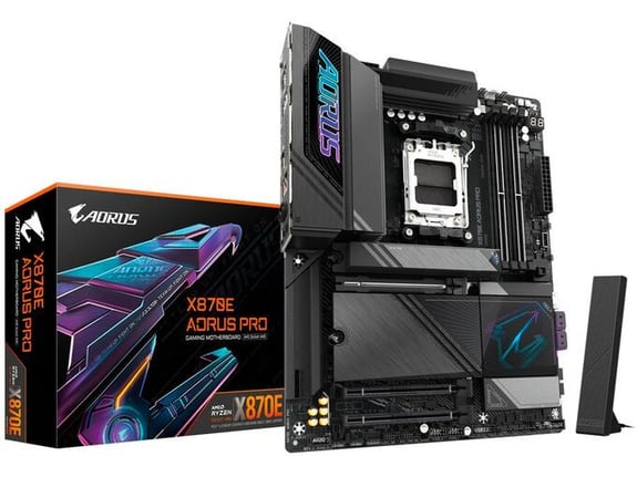 GIGABYTE matična plošča X870E AORUS PRO, AM5, ATX, WiFi 7, Bluetooth