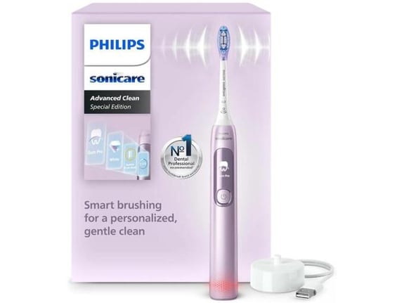 PHILIPS sonična električna zobna ščetka Sonicare Advanced Clean, svetlo roza metallic, HX3792/12
