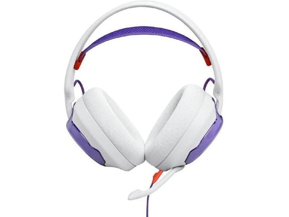 JBL žične naglavne slušalke z mikrofonom JBL Quantum 250, bela/vijolična