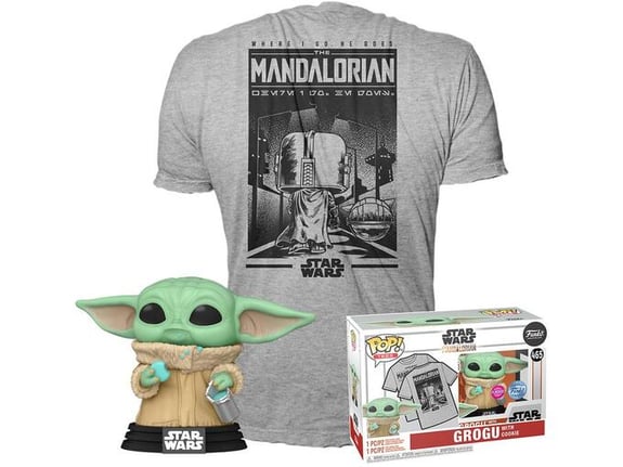 FUNKO licenčna figura Star Wars Mando - Grogu w/Cookie, POP!