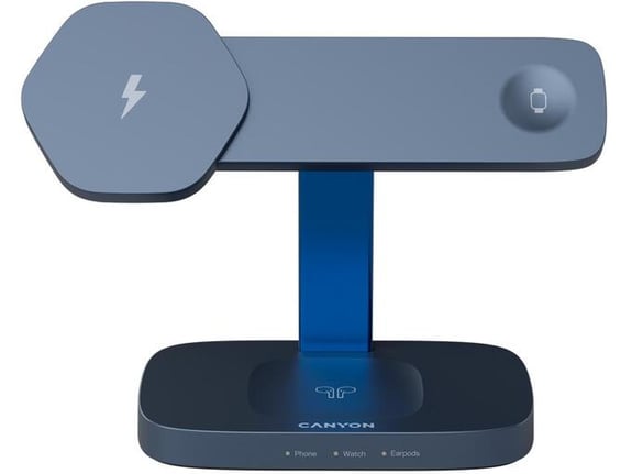 CANYON Wireless Charging Station Hexagon 310 3in1 DarkGrey/Blue CNS-WCS310DGBL