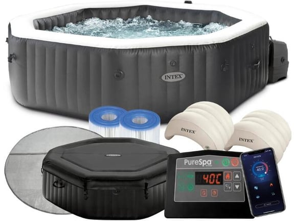 INTEX masažni bazen za 6 oseb PureSpa Jet & Bubble Deluxe, 218x71 cm, 28462