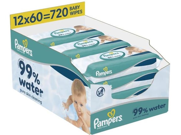 PAMPERS otroški vlažilni robčki AQUA, 720 kosov