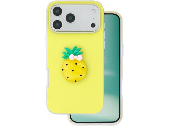 ONASI ovitek za silikonski Tutti Frutti 2v1 iPhone 17 Pro Max, rumen