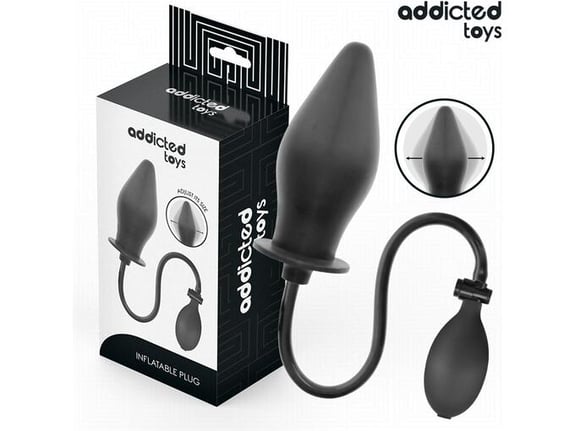 ADDICTED TOYS ANAL Napihljivi Analni Čep Addicted Toys Model 2 Black - Silikonski In Vodoodporen