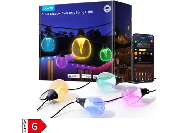 GOVEE outdoor clear bulb string lights - 15m