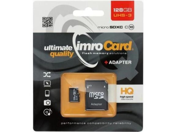 IMRO microSD kartica, 128 GB, z adapterjem SD