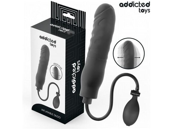ADDICTED TOYS ANAL Napihljivi Dildo Addicted Toys Model 3 Black - Silikonski In Vodoodporen