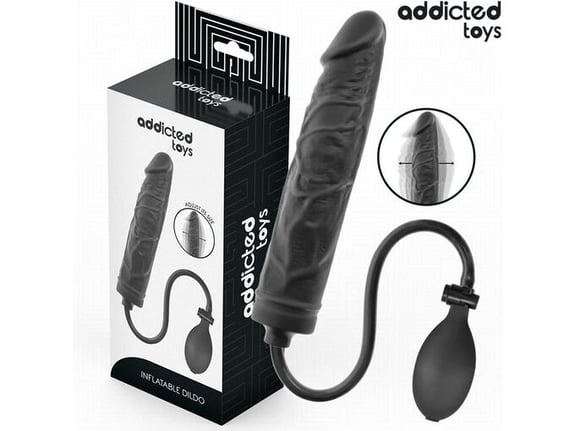 ADDICTED TOYS ANAL Napihljivi Dildo Addicted Toys Model 4 Black - Silikonski In Vodoodporen