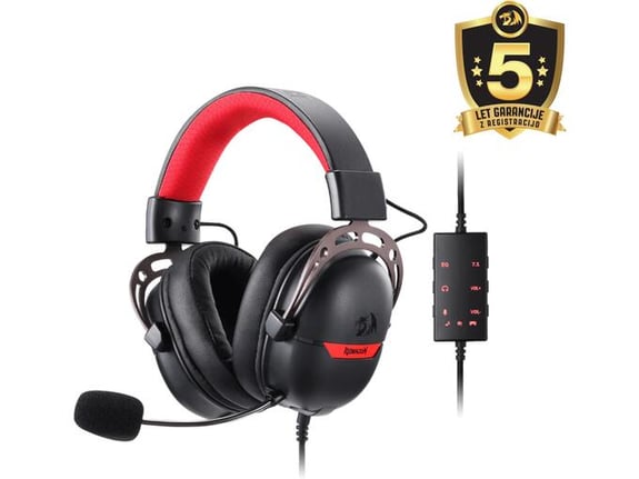 REDRAGON naglavne žične gaming slušalke z mikrofonom H376 Aurora, črna
