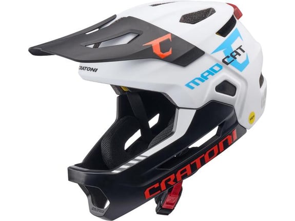 CRATONI otroška kolesarska čelada MadCat MIPS, 49-56 cm, bela