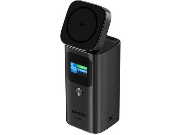 CANYON brezžični powerbank OnPower 150 CNS-CPB150DG, 15.000 mAh, 100 W, temno siva