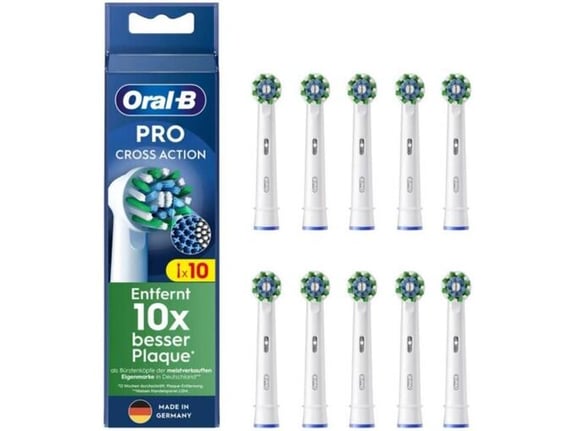 <Kategorija> ORAL-B Pro Cross Action za električno zobno ščetko, 10 kosov bele, glave 860595 MEGAPACK