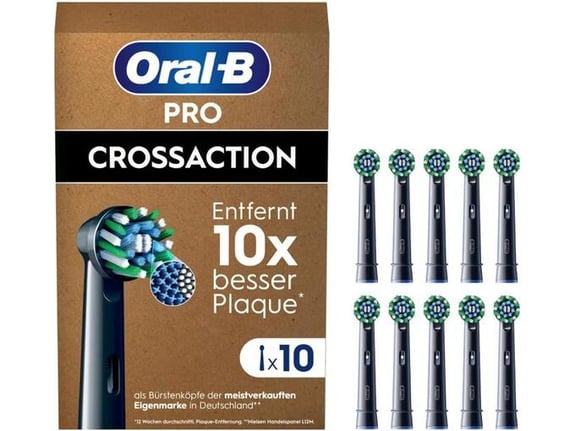 <Kategorija> ORAL-B Pro CrossAction za električno zobno ščetko, paket 10 kosov črne, glave
