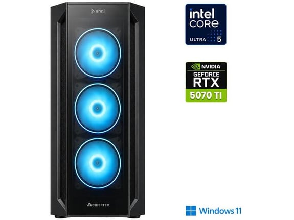 ANNI gaming namizni računalnik Gamer Extreme 5 245KF Ultra i5-245KF/32GB/2TB SSD/Windows 11 Home/RTX 5070 Ti