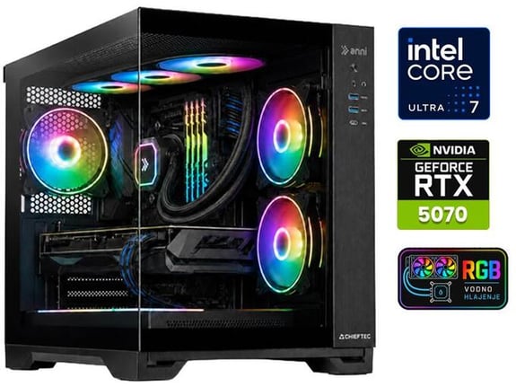 ANNI gaming namizni računalnik Gamer Extreme Lite Ultra 7 265F/Ultra 7 265F/16GB/1TB SSD/RTX 5070/črna