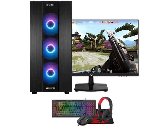 ANNI računalniški komplet Gamer Optimal Lite Ryzen 5 5500/16GB/1TB SSD/Windows 11 Home/RTX 3050/črna/monitor, tipkovnica, miška, slušalke