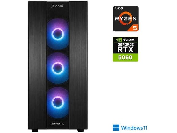 ANNI gaming namizni računalnik Gamer R5 5500 Ryzen 5 5500/16GB/1TB SSD/Windows 11 Home/RTX 5060/črna