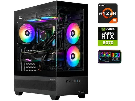ANNI gaming namizni računalnik Gamer Extreme Lite R5 7500X3D Ryzen 5 7500X3D/16GB/1TB SSD/RTX 5070