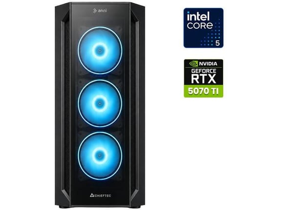 ANNI gaming namizni računalnik Gamer Extreme i5-14400F/32GB/2TB SSD/RTX 5070 Ti