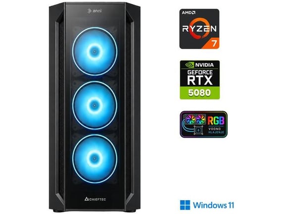 ANNI gaming namizni računalnik Gamer R7 Ryzen 7 7700X/32GB/2TB SSD/Windows 11 Home/RTX 5080