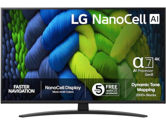 LG televizor 43NANO82A6B.AEU, NanoCell, 4K UHD, Web OS, 108 cm