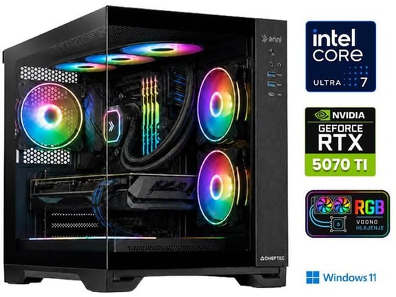 ANNI gaming namizni računalnik Gamer Extreme Ultra 7 265KF/32GB/2TB SSD/Windows 11 Home/RTX 5070 Ti/črna