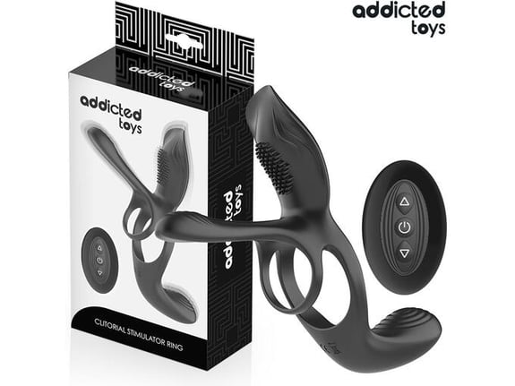 ADDICTED TOYS COCK Vibracijski Erekcijski ObroČek Addicted Toys Double - Dvojni Obroček, Vibrator Za Pare, Stimulacija