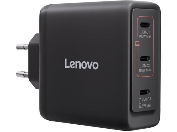 LENOVO polnilec USB-C GaN 100W, 100 W, 40AW100BEU