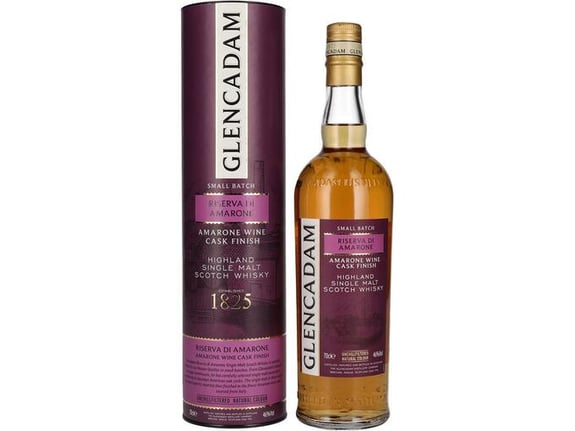 GLENCADAM škotski viski Riserva di Amarone Single Malt Amarone Wine Cask Finish + GB, 0,7 l