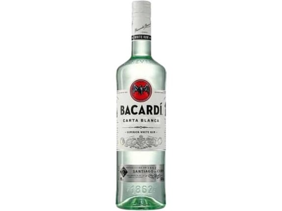 BACARDI beli rum Carta Blanca + kozarec, 0,7 l