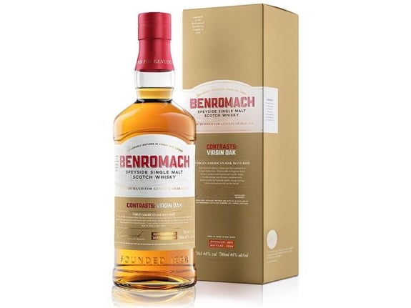 BENROMACH škotski viski Virgin Oak Cask Single Malt + GB, 0,7 l