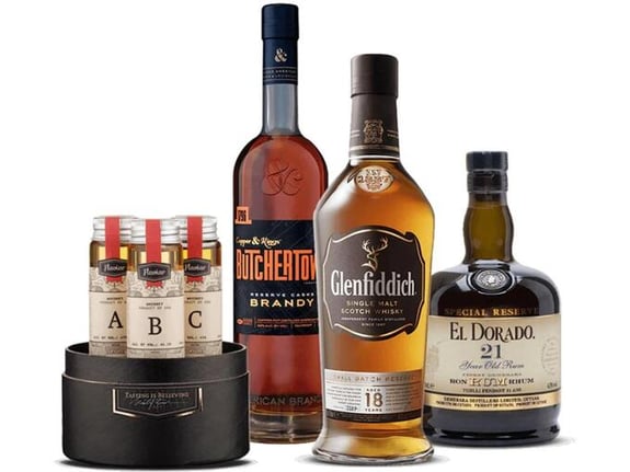 FLAVIAR brandy Tasting Box Liquid Gold, 3 x 0,045 l
