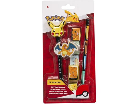 LA PLUME DOREE pisalni set Pokémon, 5 kos, večbarvne