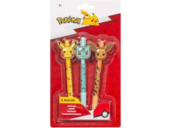 LA PLUME DOREE kemični svinčniki Pokémon, 3 kos, modra