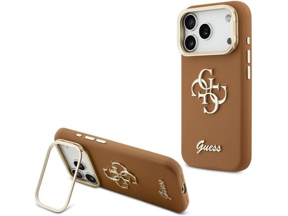 GUESS ovitek za usnjen Cam Stand iPhone 17 Pro Max/iPhone 18 Pro Max, rjava