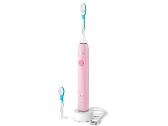PHILIPS sonična električna zobna ščetka z aplikacijo Sonicare For Kids Smart HX6600/11, rožnata