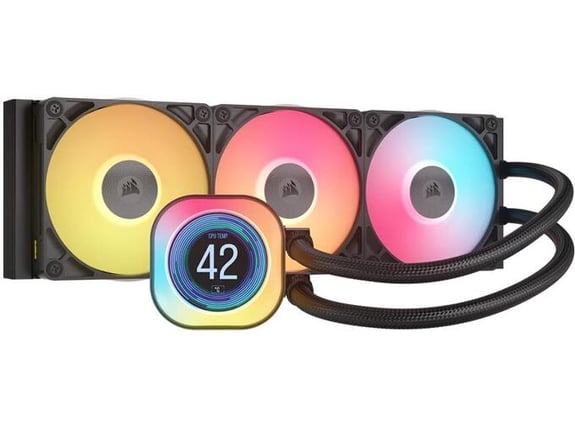 CORSAIR komplet za vodno hlajenje iCUE LINK TITAN 360 RX 360 mm LCD RGB črna