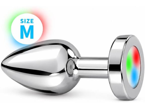 EASYTOYS analni čep Led Light Silver M, kovina, srebrna, M