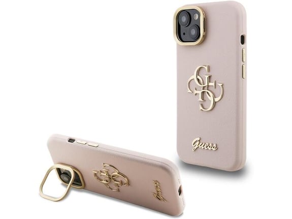 GUESS ovitek za iPhone 15, roza