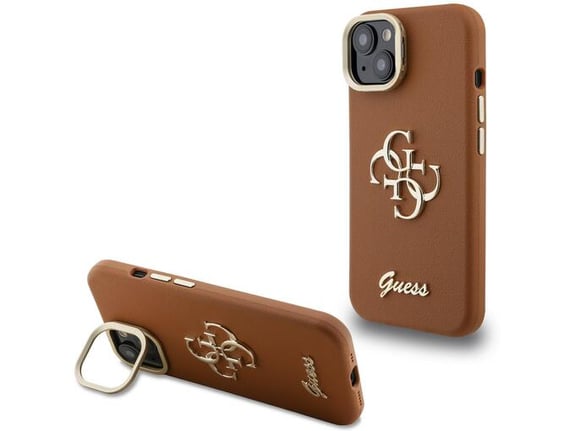 GUESS ovitek za PU Cam Stand iPhone 13, rjav