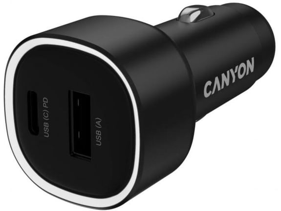 CANYON avtomobilski polnilec OnDrive 85 CNE-CCABR8AC, 85 W, PD, 1x USB-C, 1x USB-A
