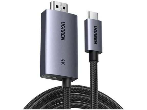 UGREEN kabel USB-C na HDMI, 4K 60 Hz, USB-C napajanje, 2 m, 55330