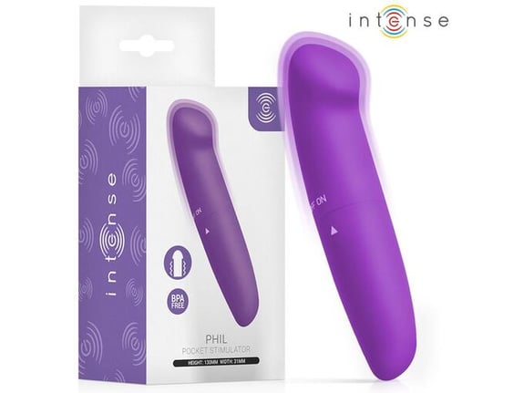 INTENSE FUN mini vibrator Phil Purple, za G-točko, vijolična, 13 cm