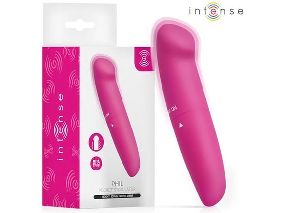 INTENSE FUN mini vibrator Phil, za G-točko, roza, 13 cm