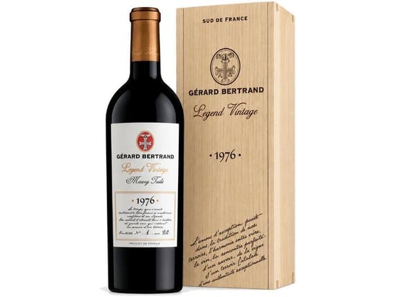 GERARD BERTRAND vino Legende Vintage Rivesaltes Maury 1976 + GB 0,75 l