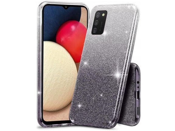 ONASI silikonski ovitek Bling 2v1 za Samsung Galaxy A14, srebrno siva