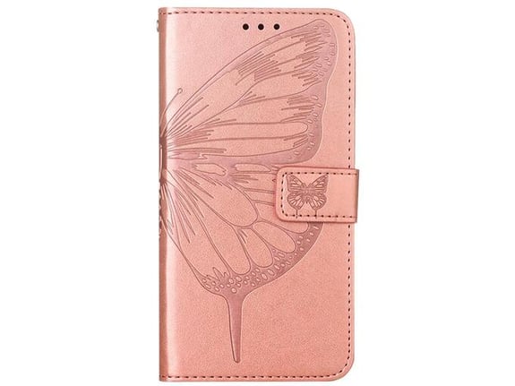 Chameleon Samsung Galaxy A14 4G/5G - Preklopna torbica (WLGO-Butterfly) - roza-zlata