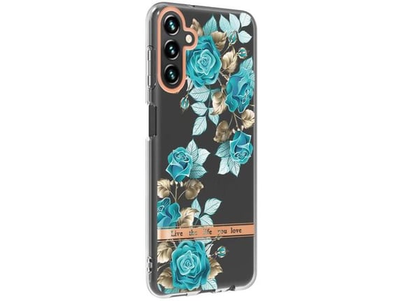 CHAMELEON ovitek za gumiran Flowers Samsung Galaxy A34 5G, moder